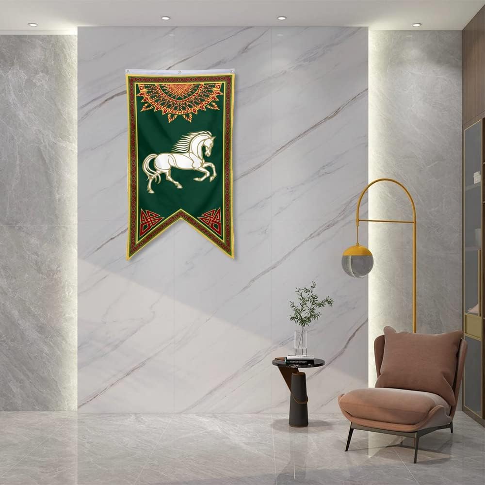 Yanbooch Rohan flag decor accents a man cave wall setup