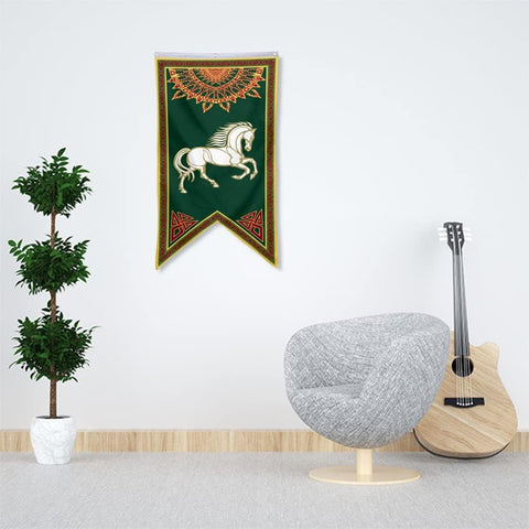 Yanbooch banner flag used as party backdrop with vibrant green tone