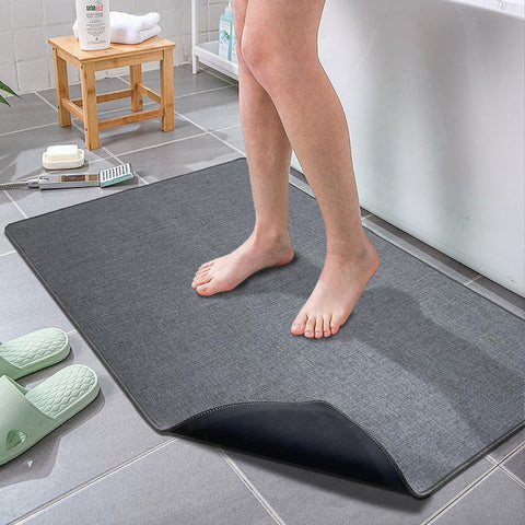 Yancorp spa-like bathroom rug adds comfort underfoot during routine rituals.