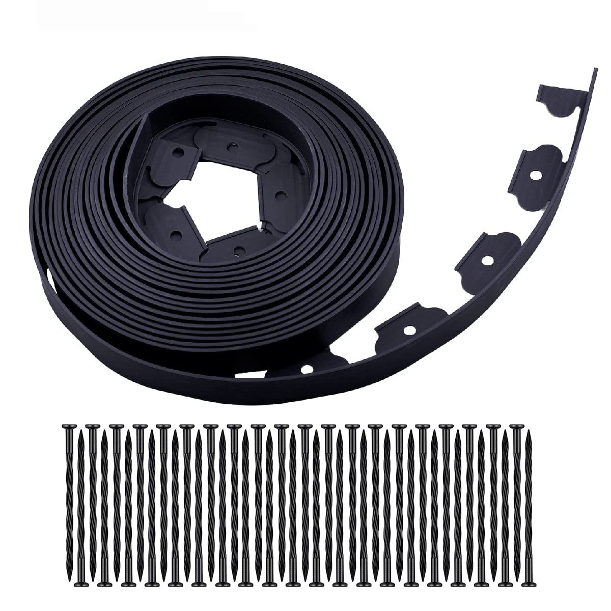 YANEYRIE garden edging kit with 40 spikes secures a neat border.