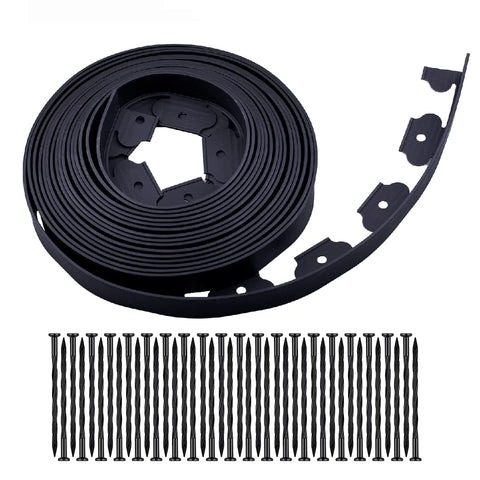 YANEYRIE garden edging kit with 40 spikes secures a neat border.