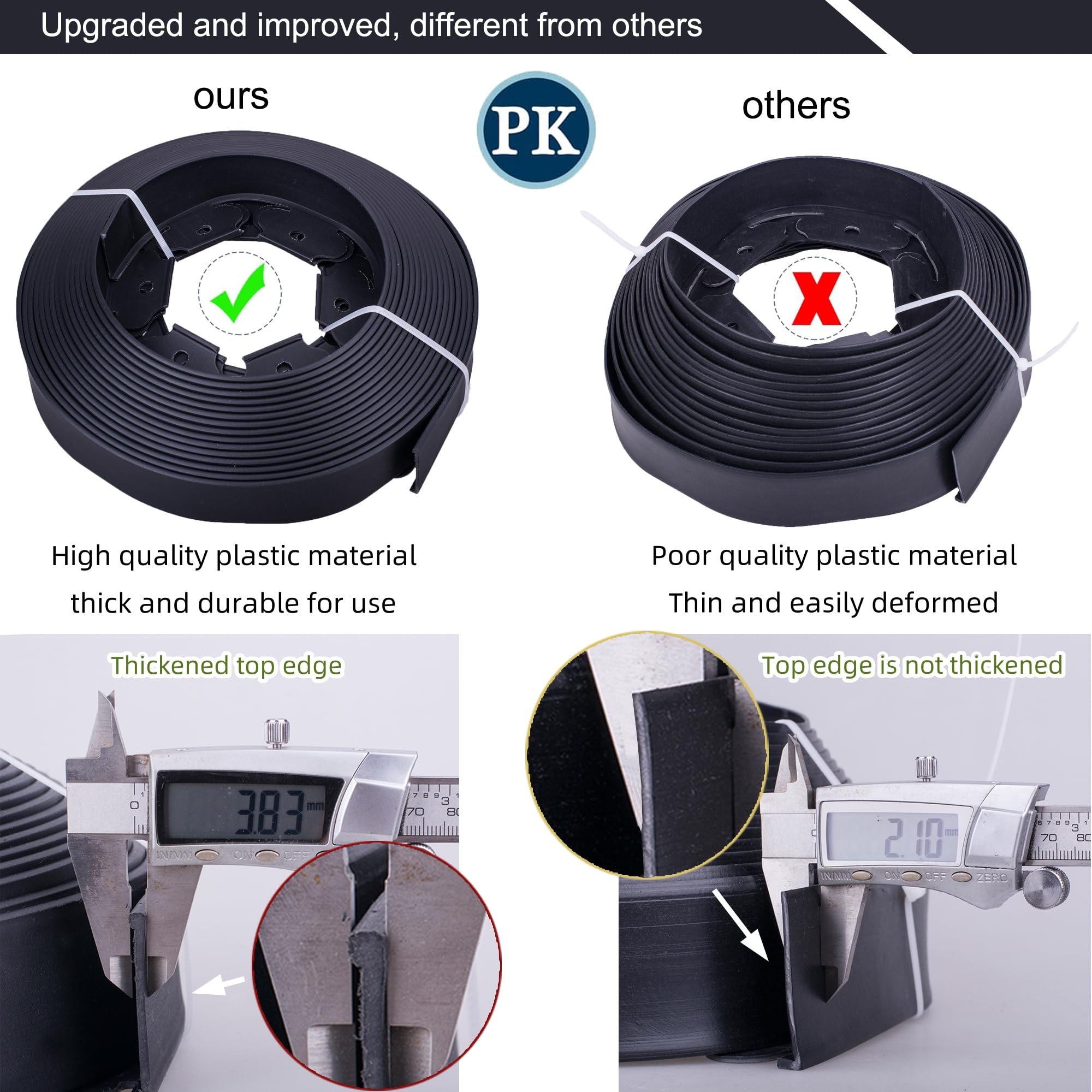 YANEYRIE soft PE material can be cut to fit curves.