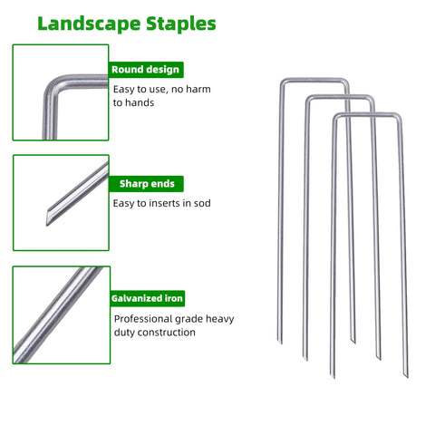 YANEYRIE 6-inch U-shaped stake hammered easily for quick setup