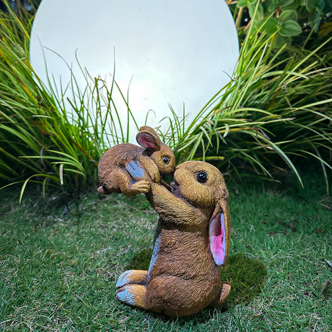 Yanflerent family rabbit decoration suits porches, living rooms, and centerpieces