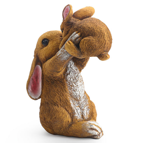Yanflerent resin bunny statue with long-lasting color for years of use