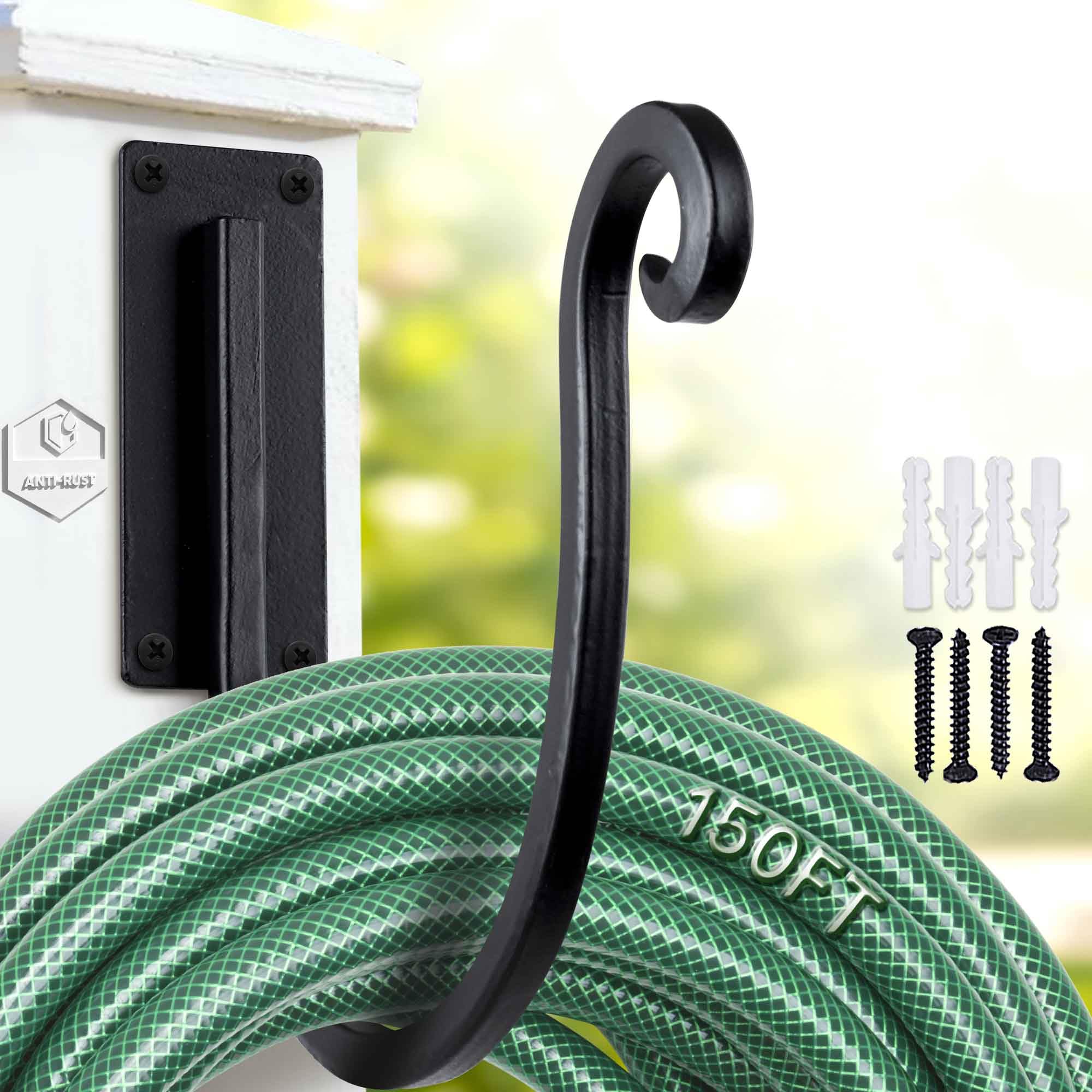 Yangshuo garden hose holder wall mount keeps outdoor space organized.
