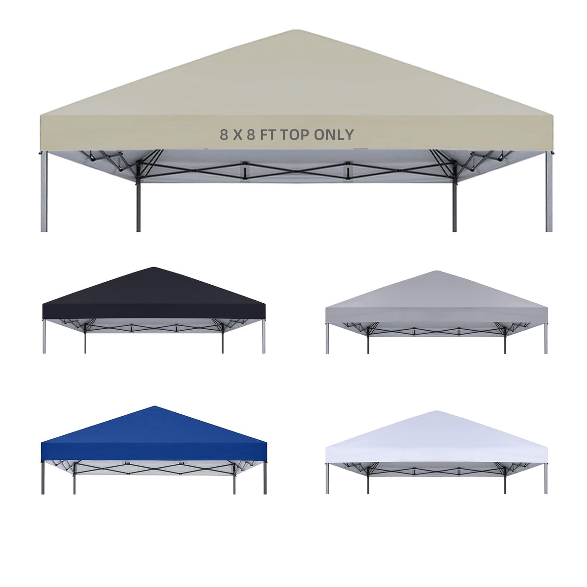 YANWEI 8x8 canopy top beige fits standard frames for reliable outdoor shade.