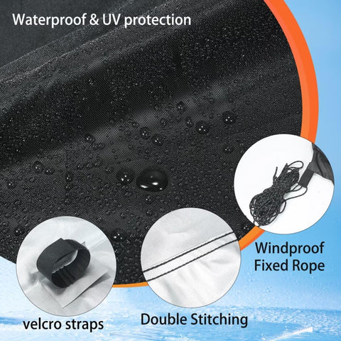 YANWEI canopy top with silver-coated back for sun reflection and rain resistance.
