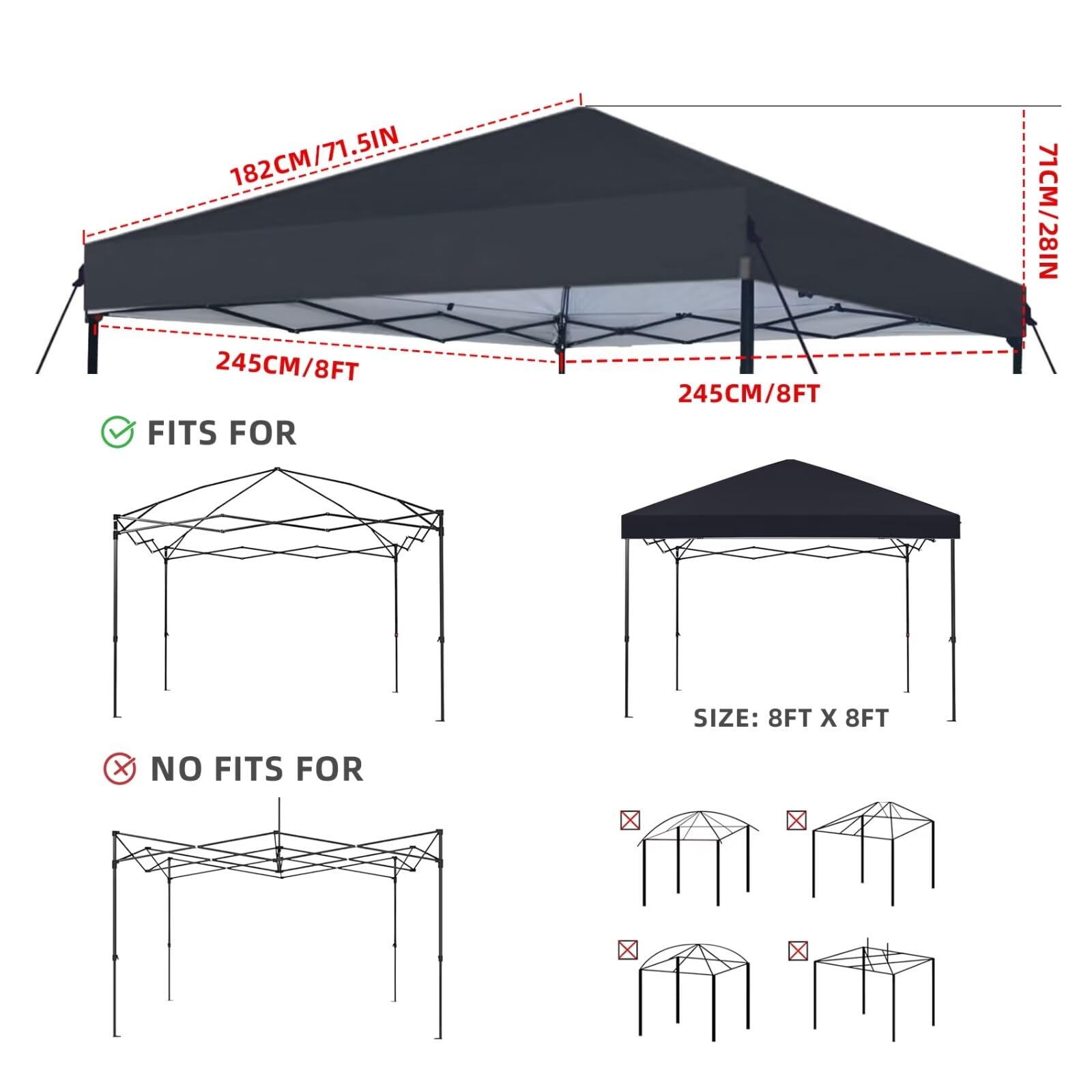 YANWEI canopy top waterproof with silver-coated back blocks sun and rain.