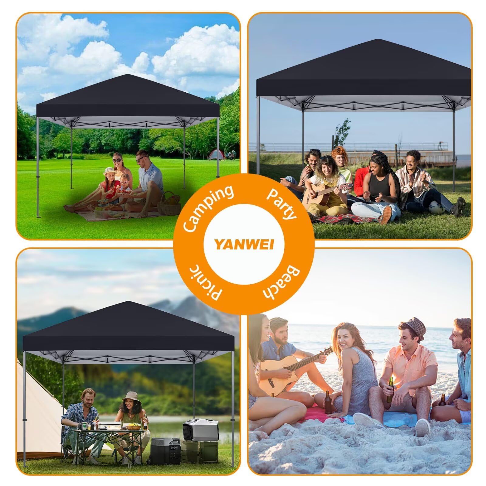 YANWEI waterproof canopy top helps keep rain out during outdoor use.