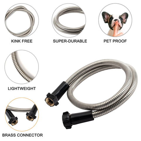 Yanwoo kink-free steel outer layer keeps hoses flat.