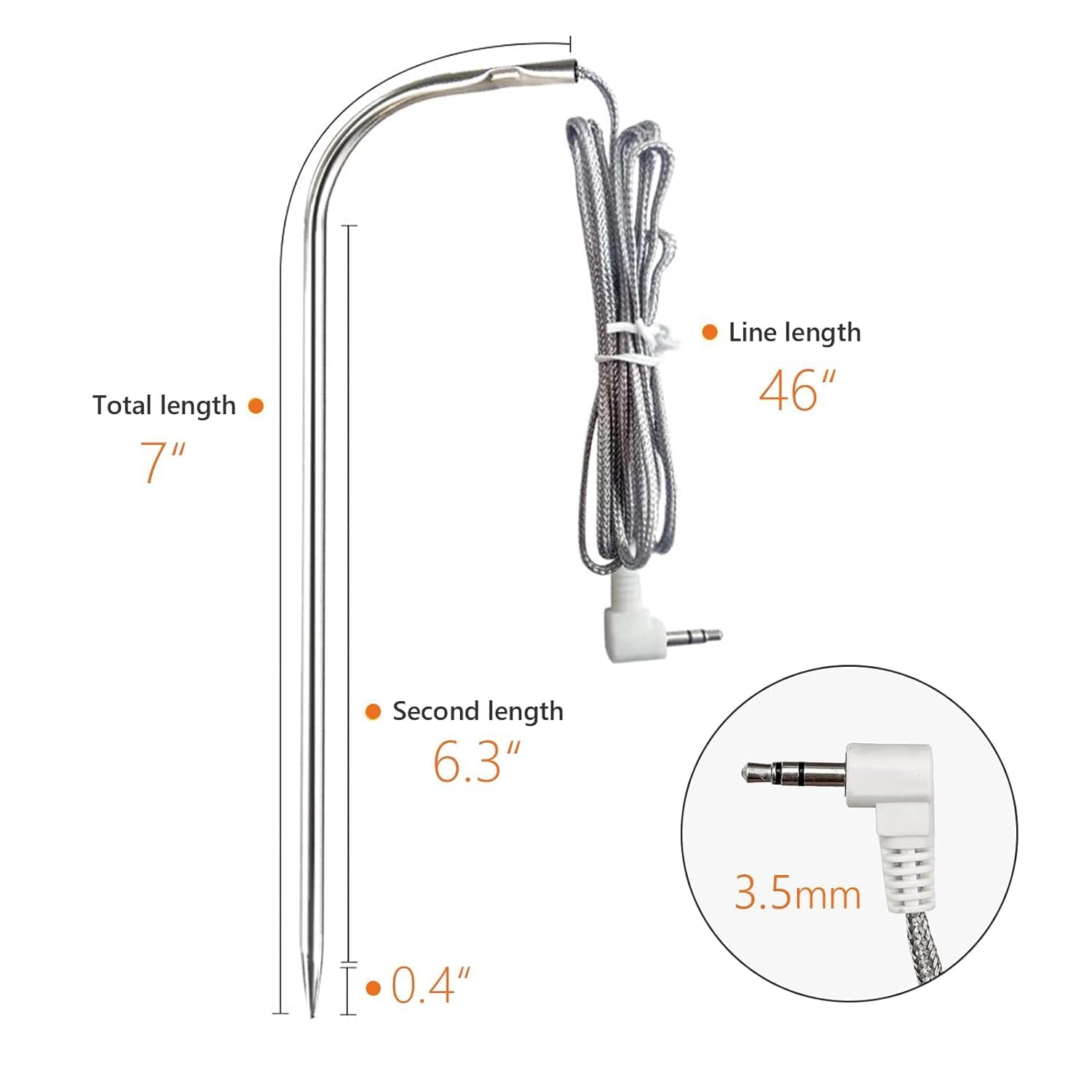 YAOAWE digital thermostat probe with stainless steel components
