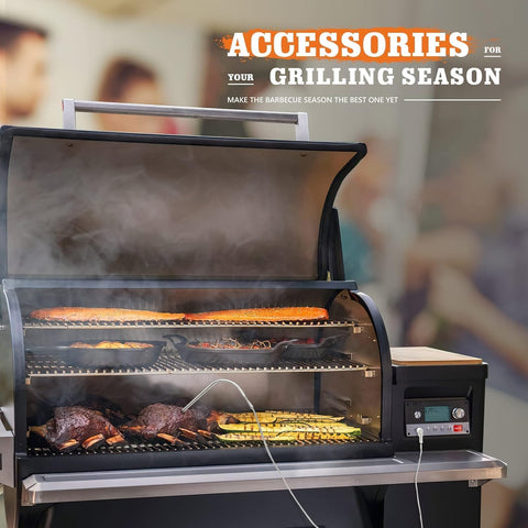 YAOAWE two-probe set shown as a practical BBQ accessory