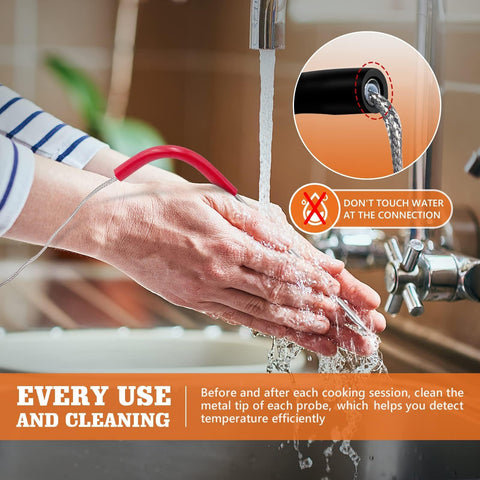 YAOAWE easy-clean probe tip simplifies maintenance between barbecues.