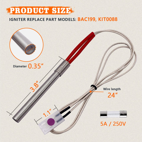 YAOAWE hot rod igniter close-up showing heating element for reliable ignition