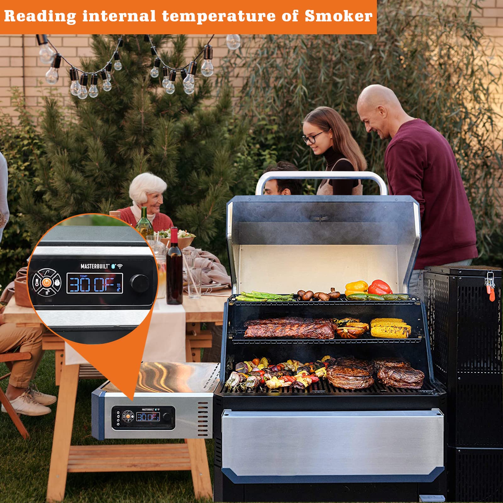 Compatible with Masterbuilt Gravity Series for accurate heat monitoring