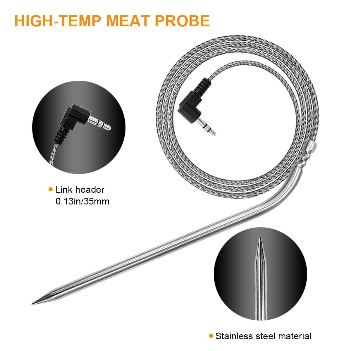 YAOAWE pellet grill probe clip stainless steel for high-heat environments.
