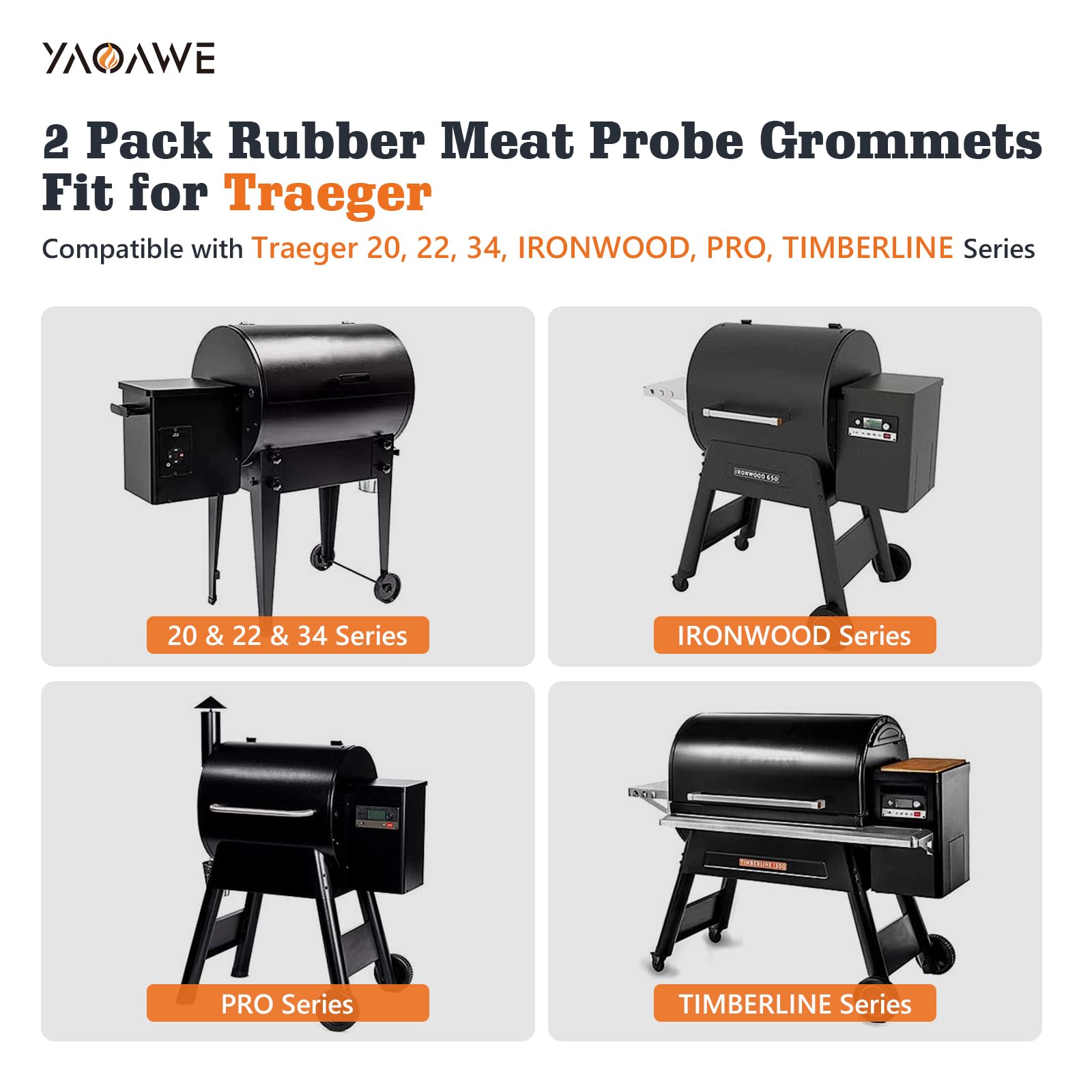 YAOAWE probe port grommet multi use design fits multiple probe sizes.