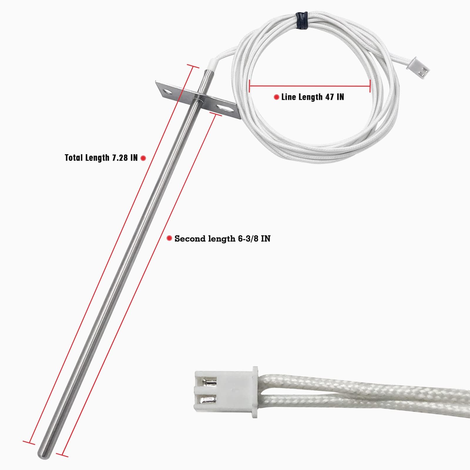 YAOAWE probe sensor close-up showing durable heat-woven lead for reliable signal.