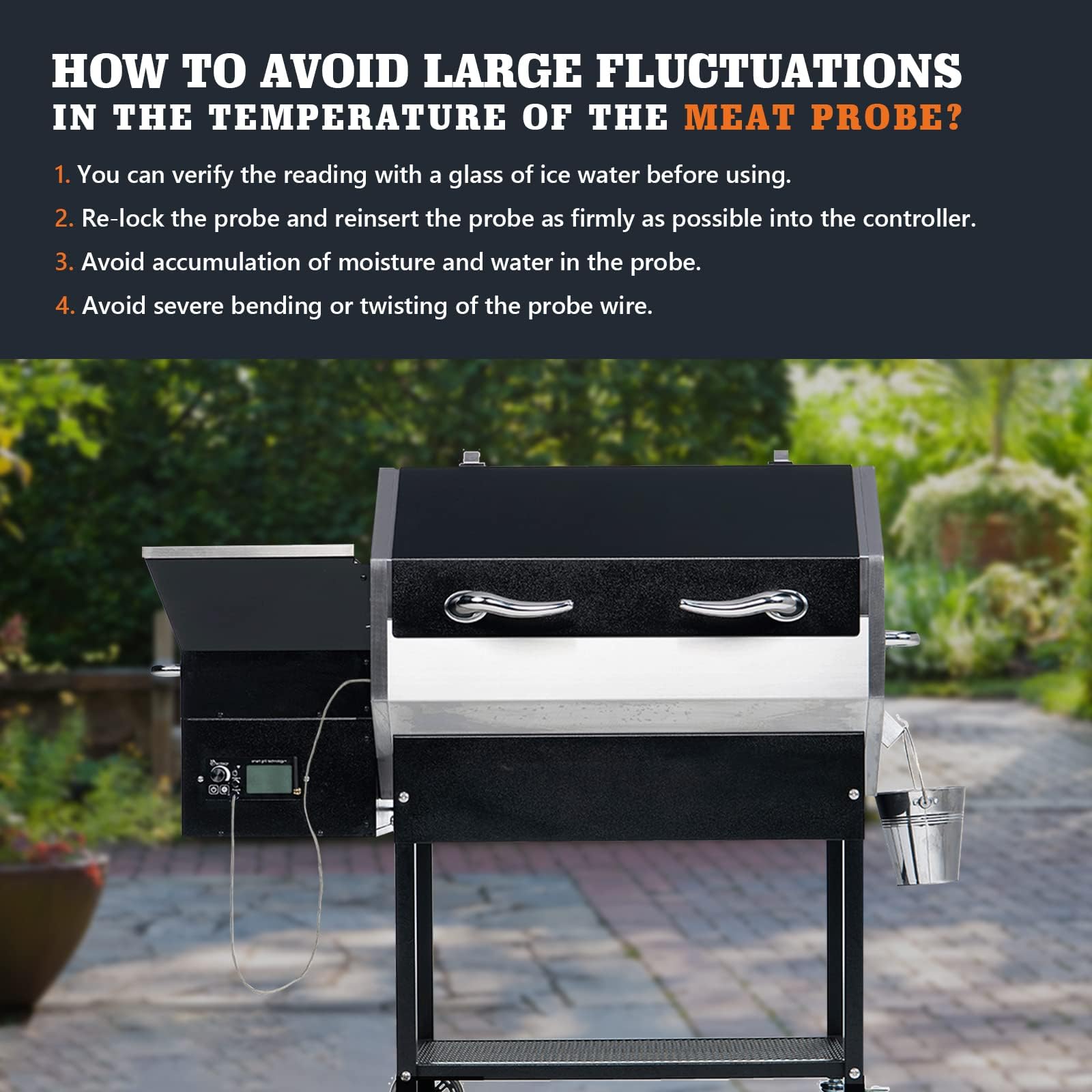 Recteq-compatible YAOAWE probe designed for seamless grill integration