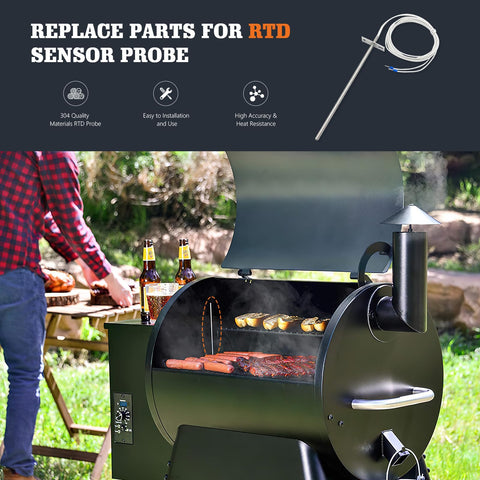 Seven-inch internal grill sensor provides reliable temperature readings.