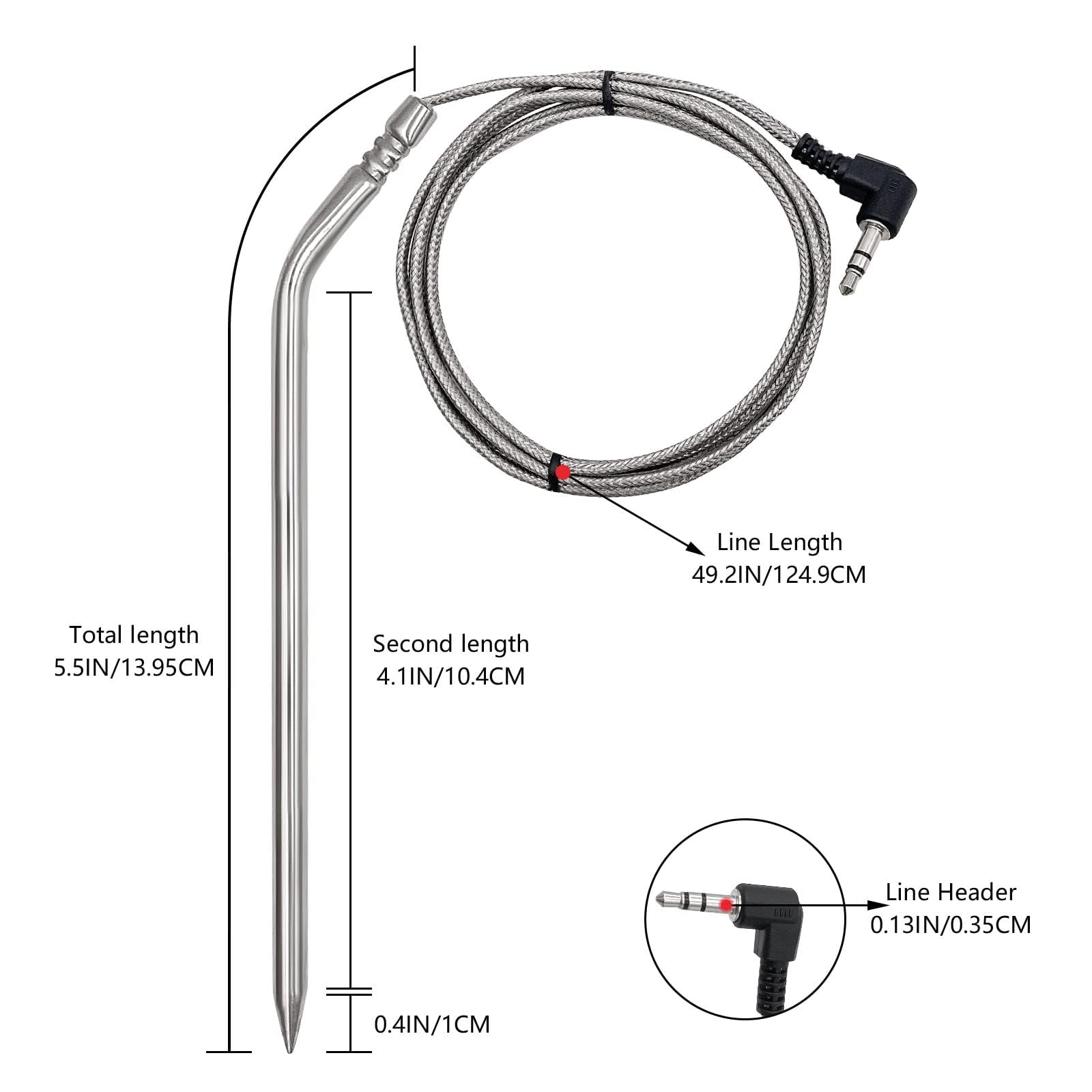 YAOAWE smoker grill temperature sensor clip for precise readings outdoors.