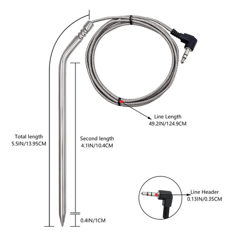YAOAWE smoker grill temperature sensor clip for precise readings outdoors.