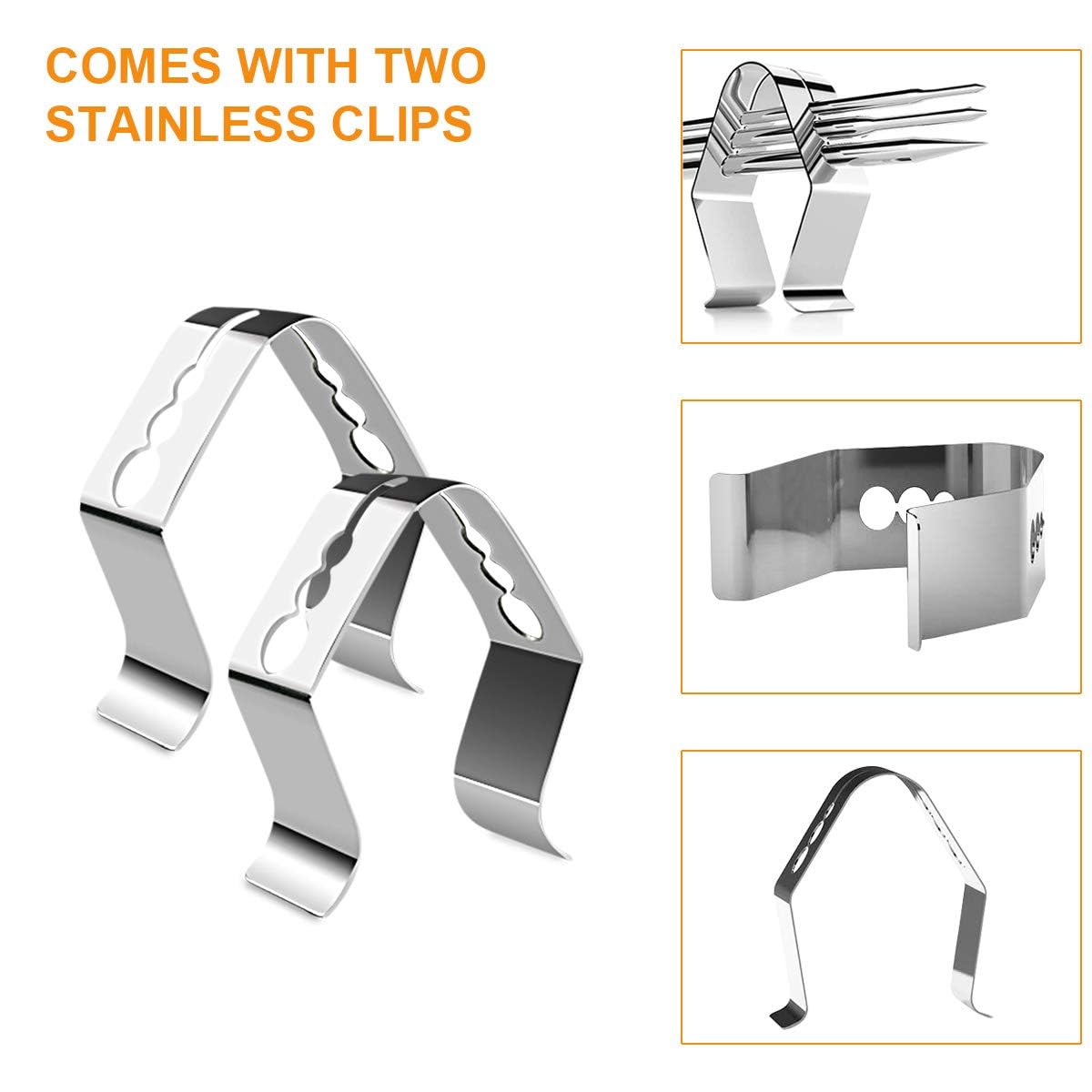 YAOAWE stainless steel probe clip tip 4-inch, reliable food temperature monitoring.