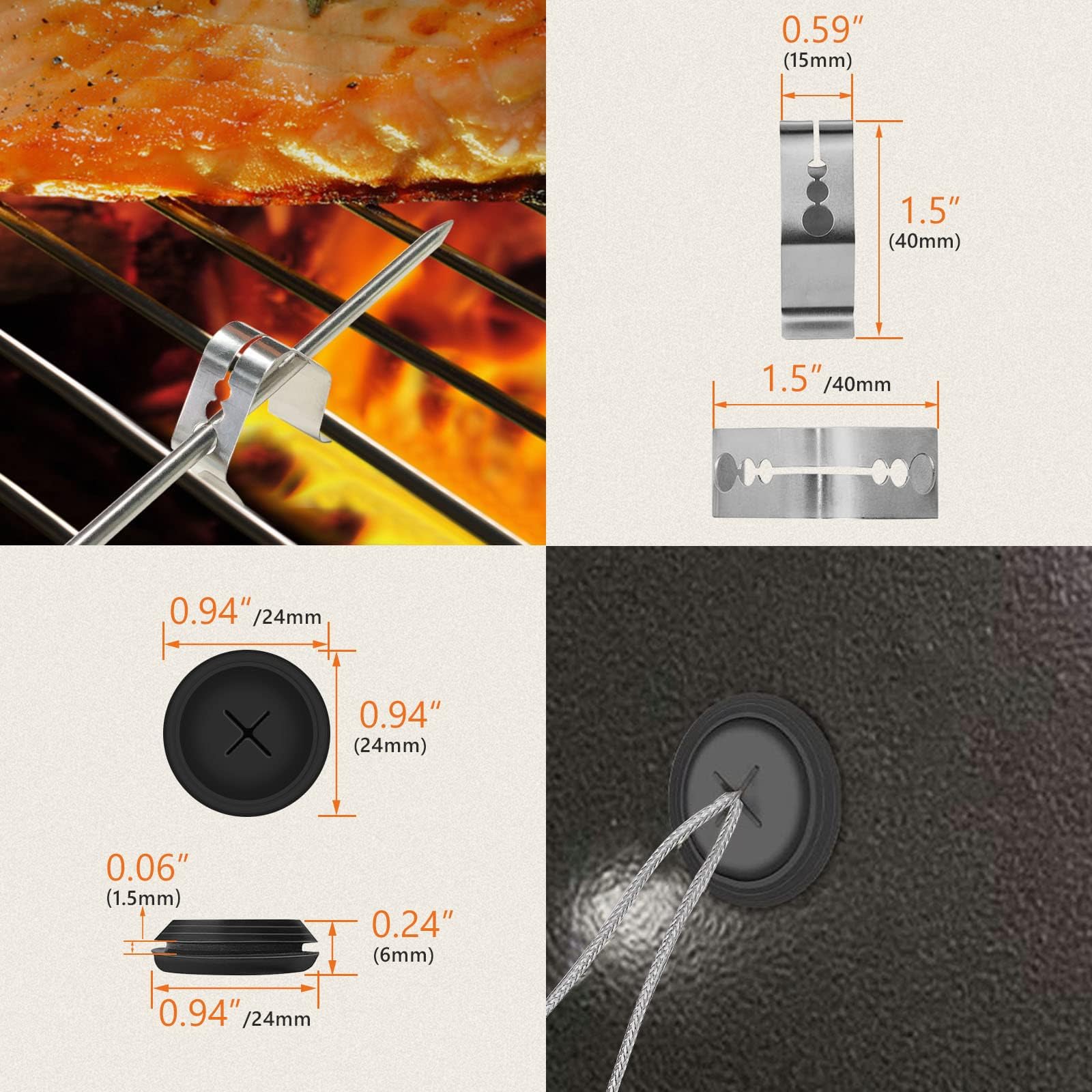 YAOAWE stainless steel probe withstands high heat for reliable readings.