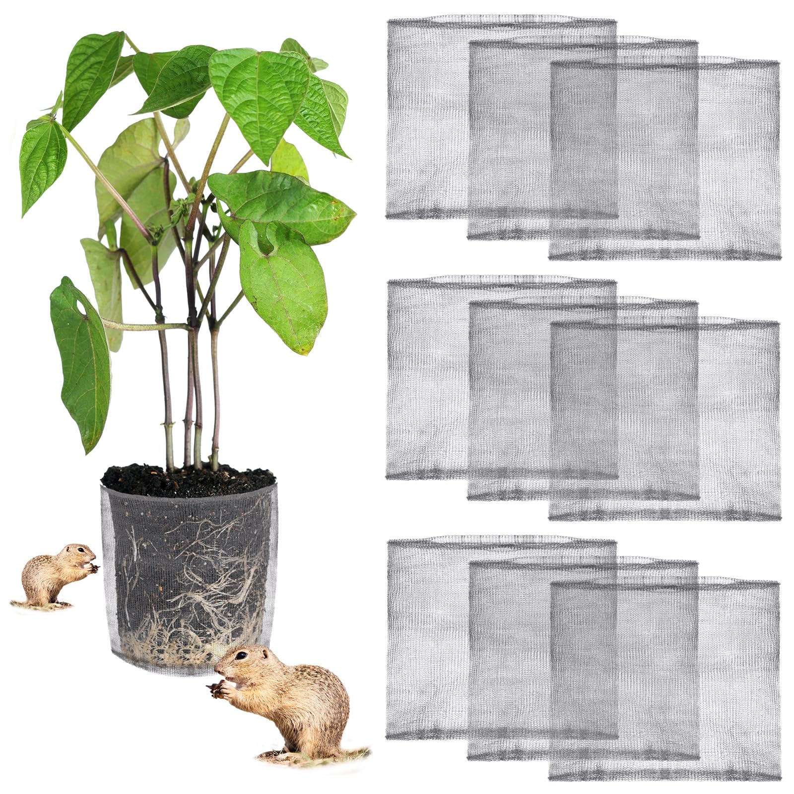 Yaocom 10-pcs 15-gallon gopher baskets protecting plant roots in soil