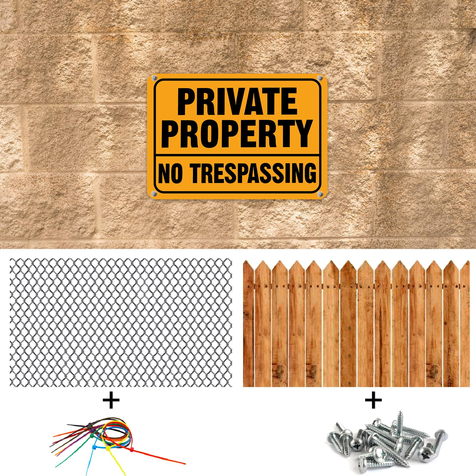 Yaocom no trespass sign is easy to install with four pre-drilled holes for quick setup.