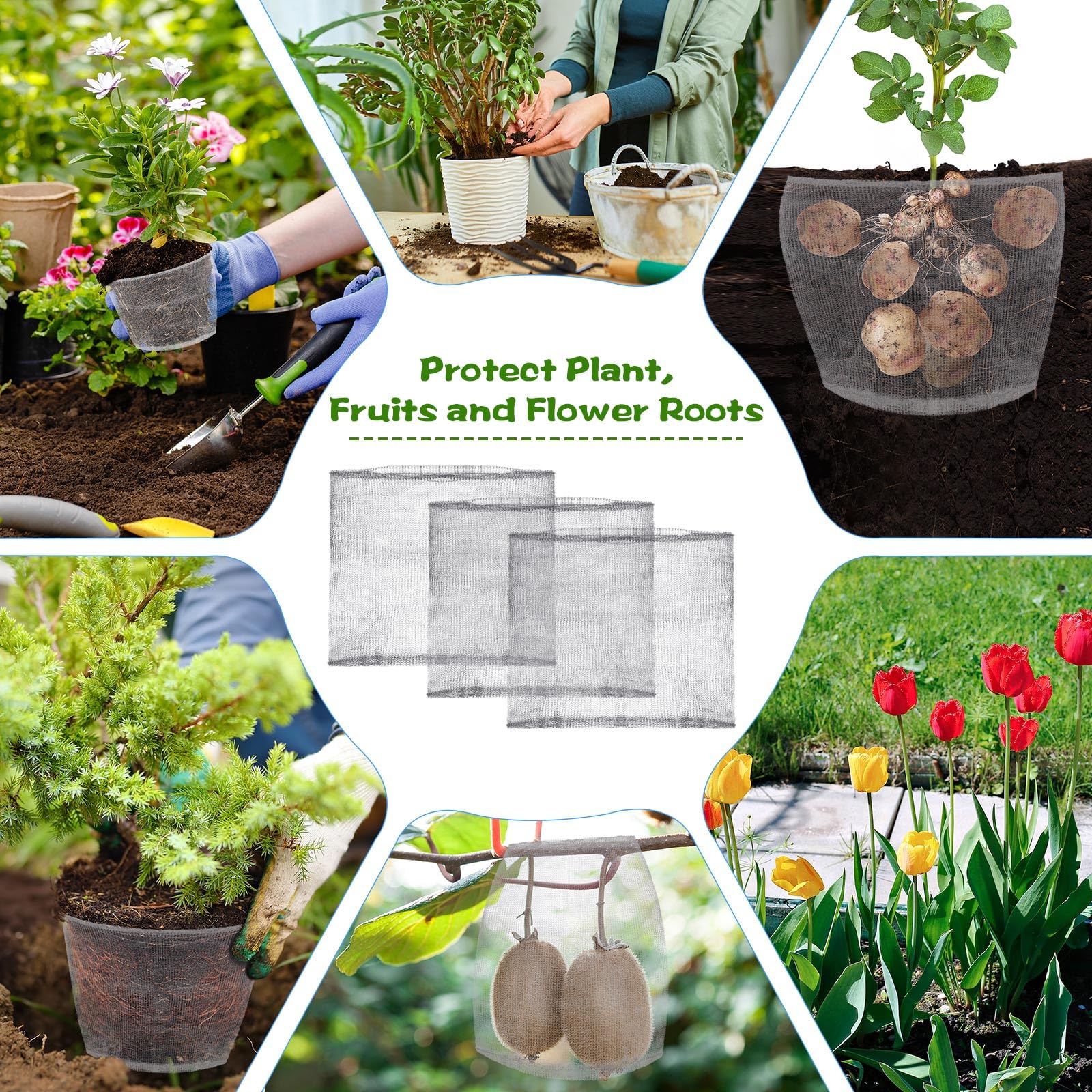 Yaocom gopher basket ground installation shows quick bury-and-cover setup for root protection