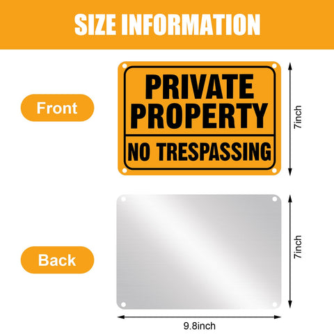 Yaocom private property sign wall mount for easy installation on fences, doors, or gates.