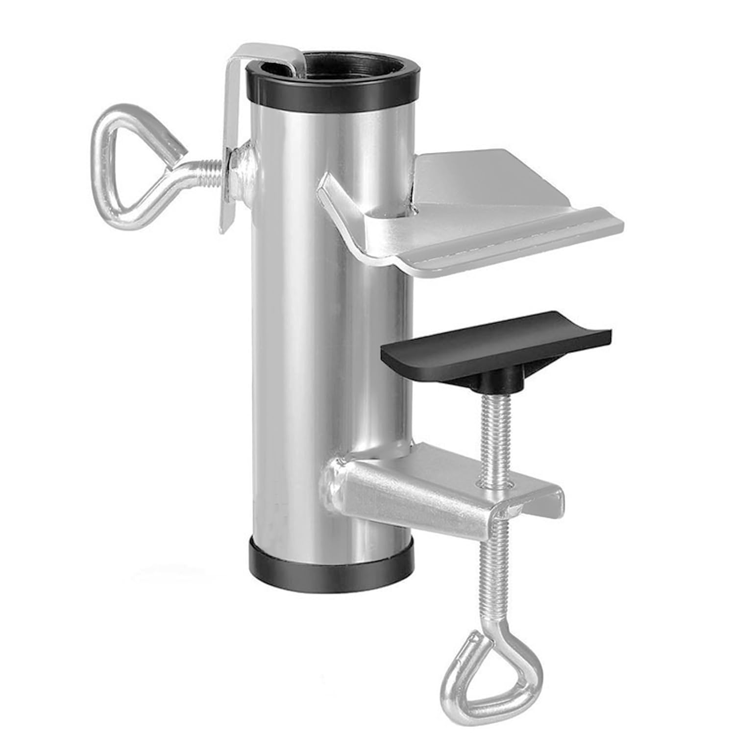 Yaoeruqi patio umbrella holder clamp attached to railing for space-saving shade