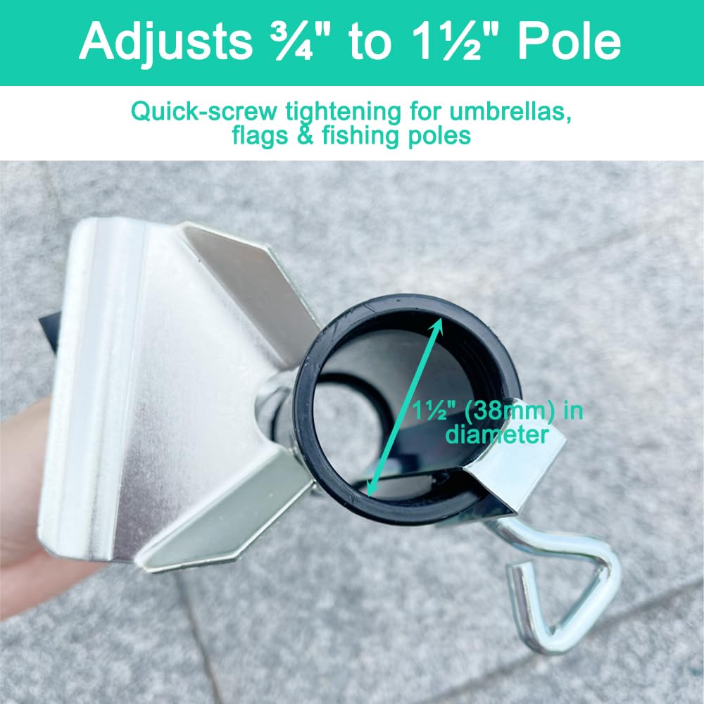 Yaoeruqi deck umbrella clamp holding a pole securely outdoors