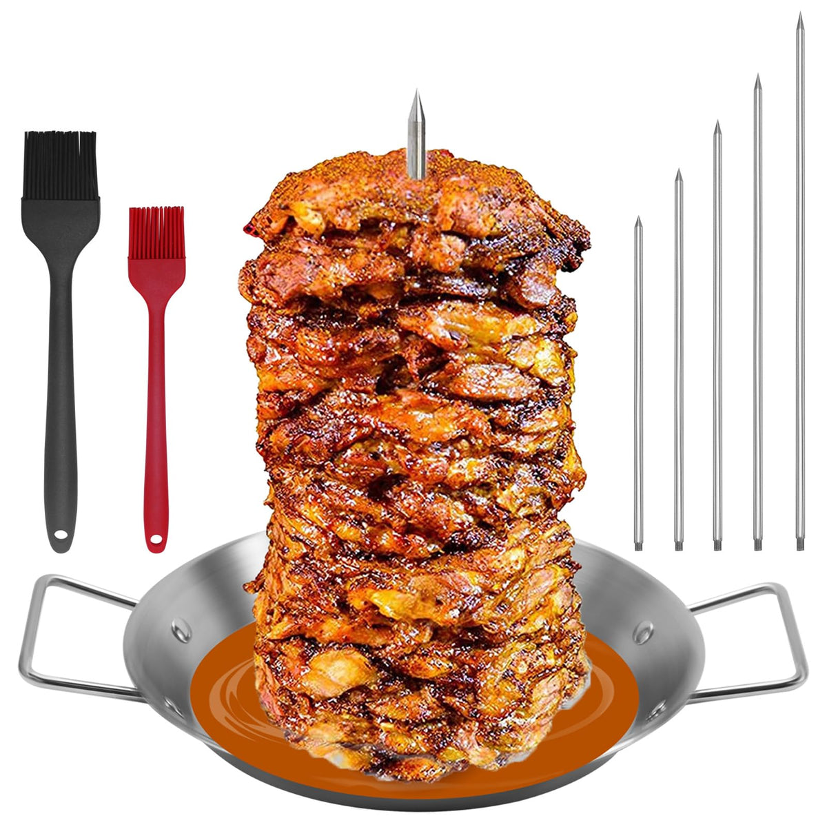 Yaokvide Al Pastor Skewer 6-inch for even grilling and easy meat stacking