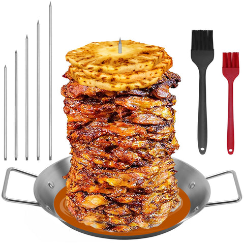 Yaokvide Al Pastor Skewer 6-inch vertical rod for even cooking and durable grilling.
