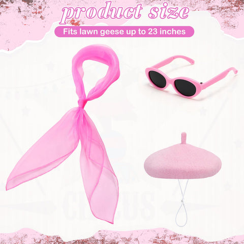 Yaomiao pink sunglasses complete retro goose look for yard art.