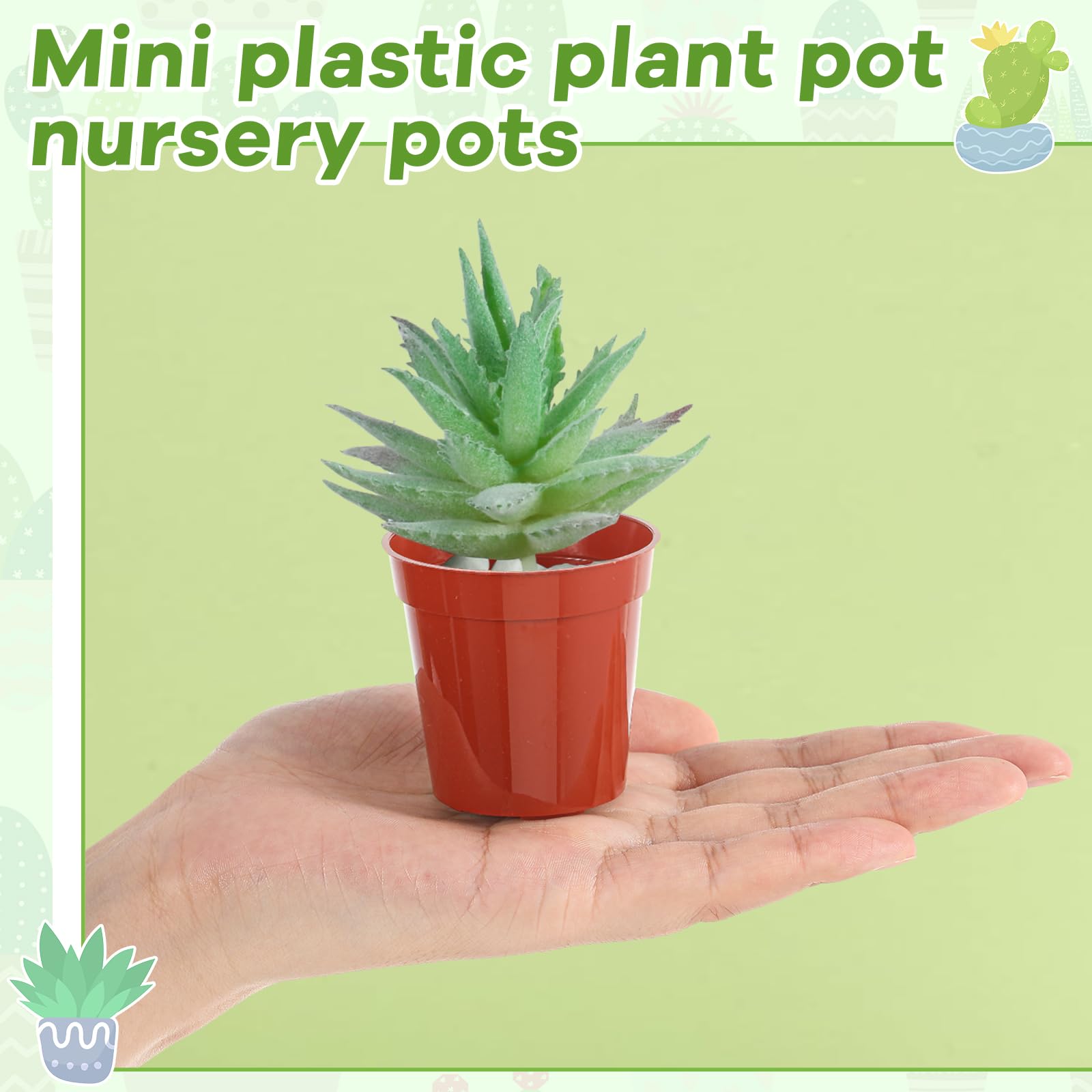 Yaomiao plastic pot with raised rim for easy handling and stacking.