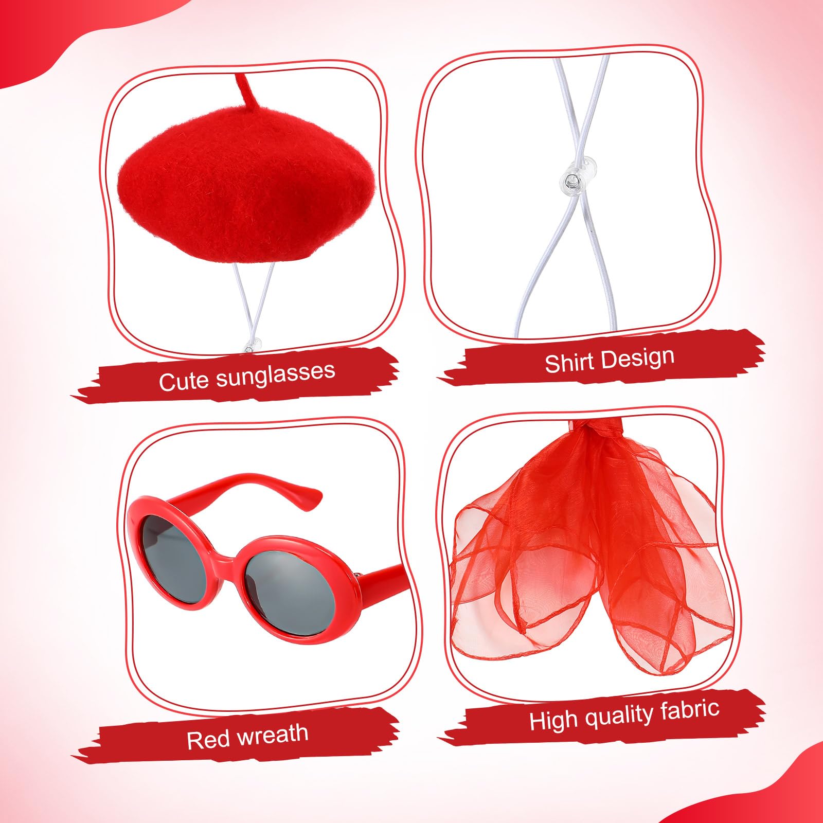 Yaomiao red sunglasses provide playful retro styling for porch goose display