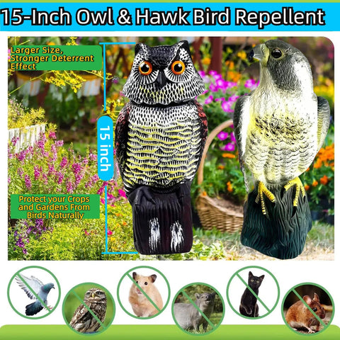 Dual owl and hawk deterrent by YAOSAN covering more bird species