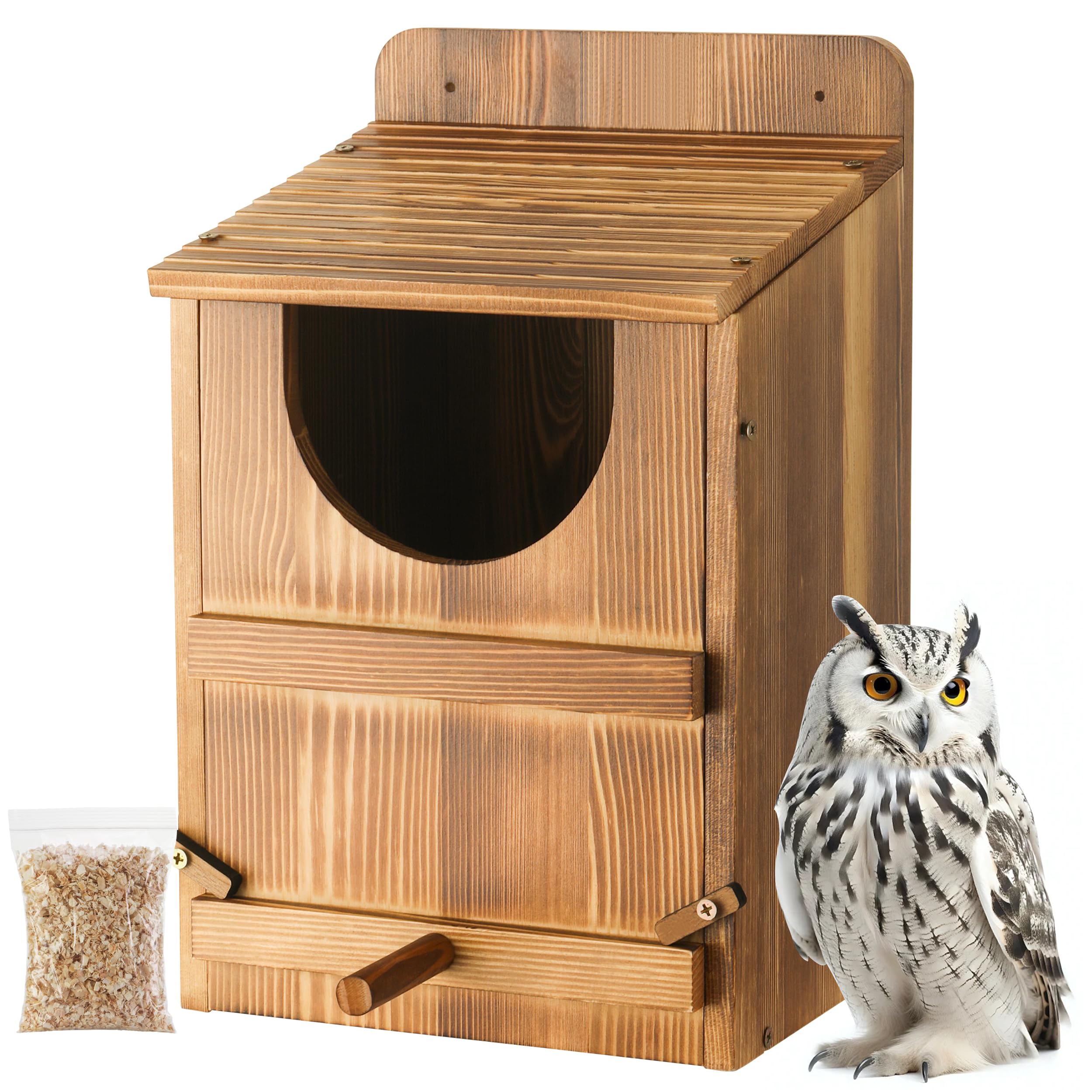 Yaoyiizy Owl House exterior nesting box for wild birds and tough weather