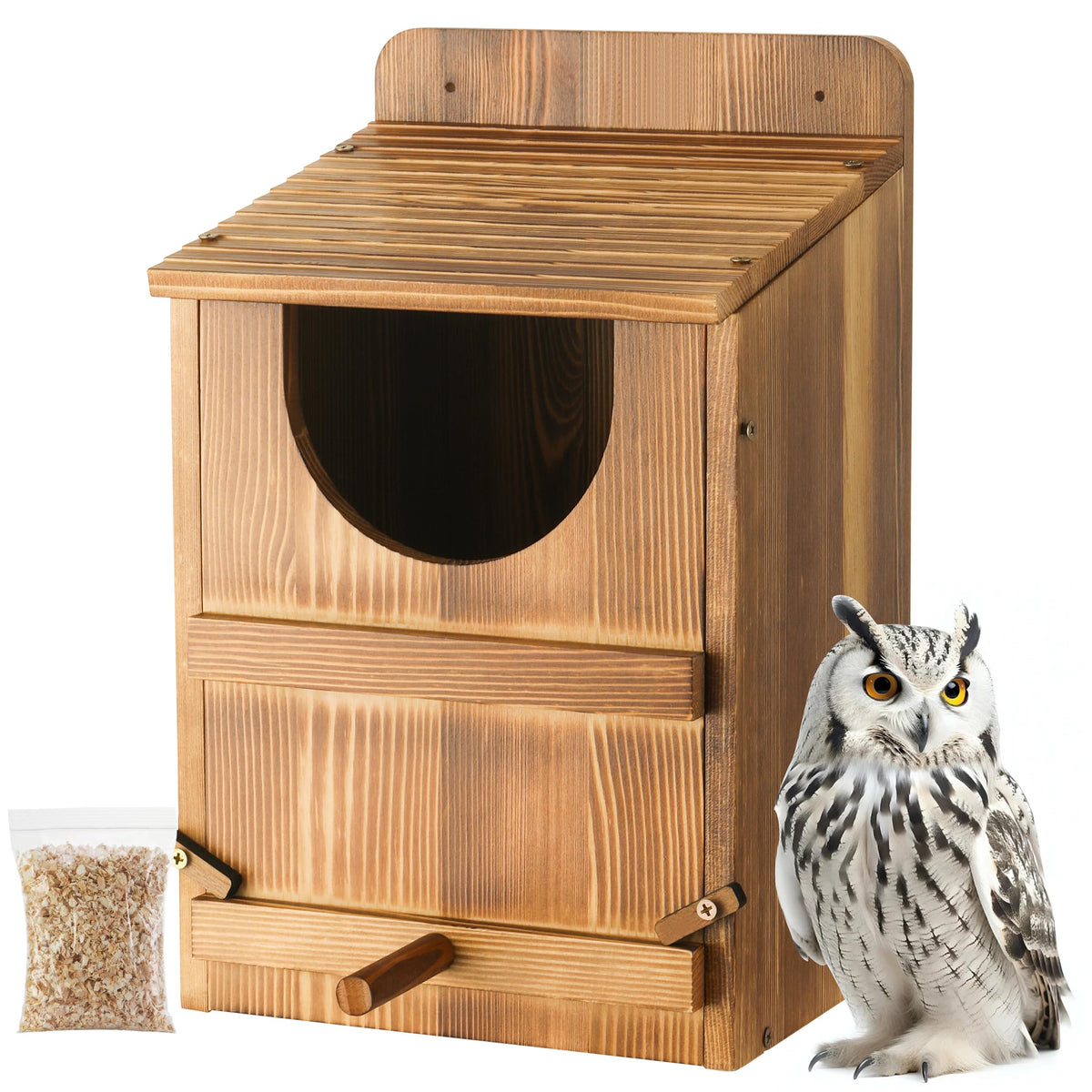 Yaoyiizy Owl House exterior nesting box for wild birds and tough weather