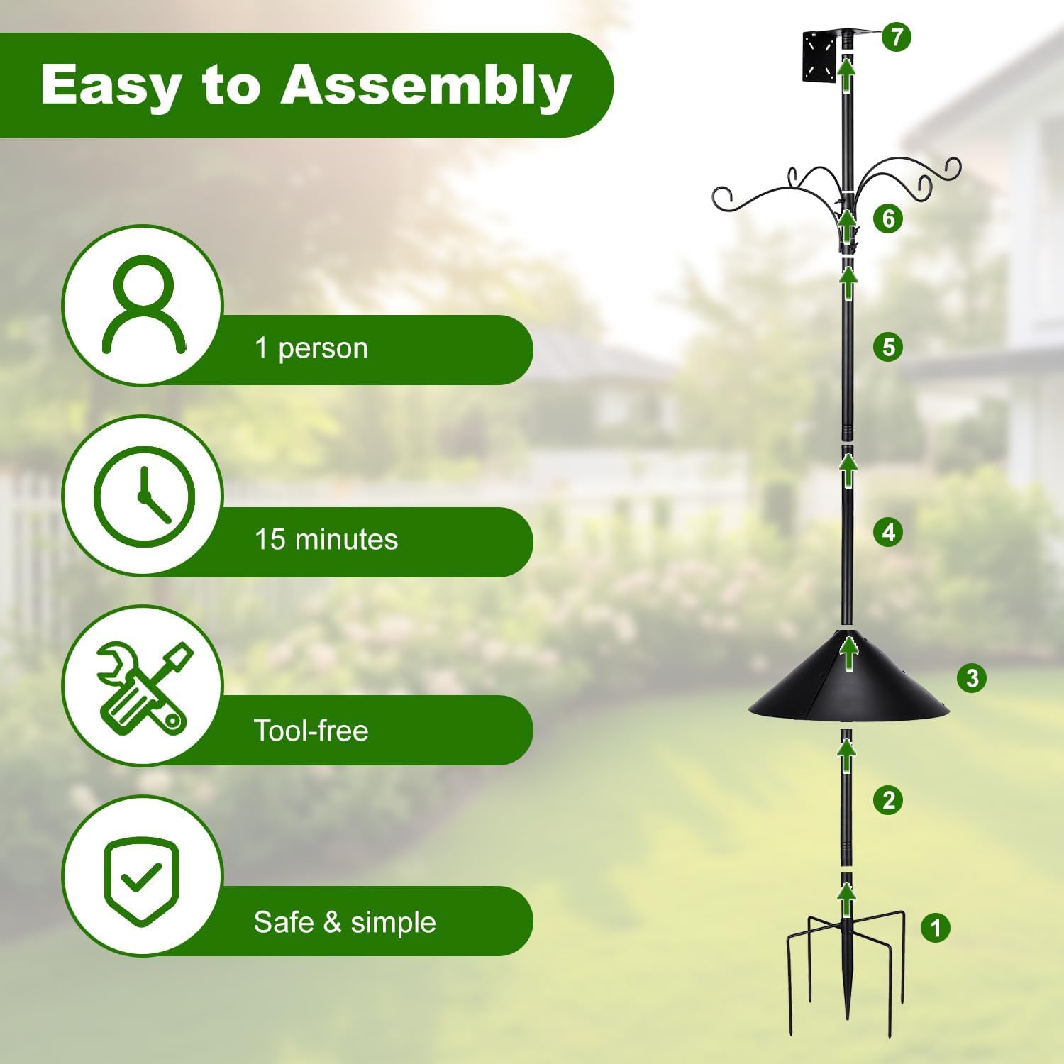 Stable YaPaPa base with five points for wind resistance and balance