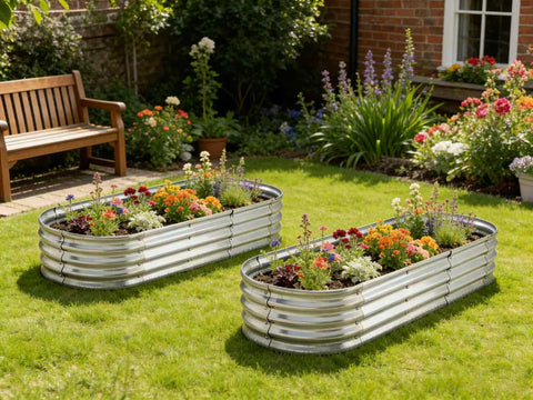 Yararday raised garden bed front view emphasizes ample planting space for vegetables and herbs.