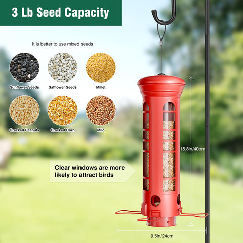 Yarbirder Squirrel-Proof Feeder removable base close-up for easy cleaning.