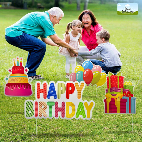 Yard Expressions gift box cutout adds vibrant accents for celebrations
