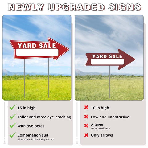 Yard Sale Arrow Stickers provide clear directions to attract buyers efficiently