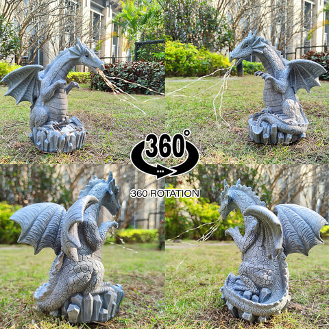 Yardancer dragon statue front view highlights weather-ready design for year-round use.