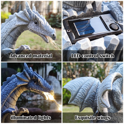 Yardancer dragon backyard decor complements gardens and walkways with a subtle glow.